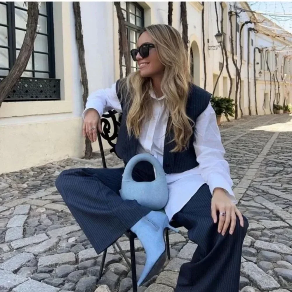 ZARA DENIM BLUE BAG - Picture 8 of 12